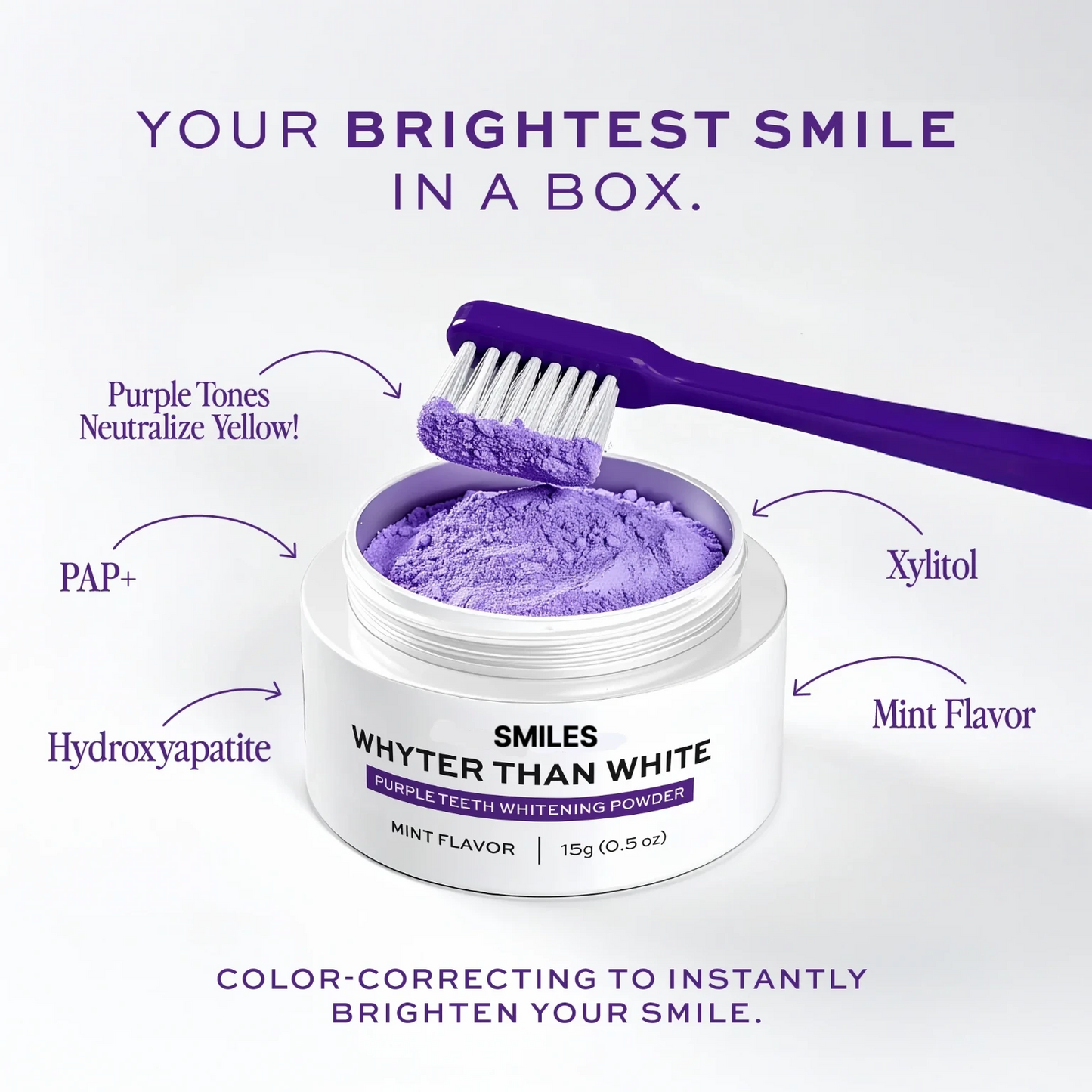 Smiles Purple Teeth Whitening Powder
